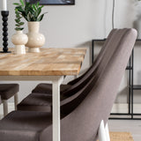 Cirebon Jídelní stůl 200*90cm - Teak / Bílá +Leone 2.0 Polar Grey - Bílé nohy _6