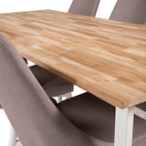 Cirebon Jídelní stůl 200*90cm - Teak / Bílá +Leone 2.0 Polar Grey - Bílé nohy _6