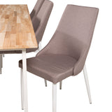Cirebon Jídelní stůl 200*90cm - Teak / Bílá +Leone 2.0 Polar Grey - Bílé nohy _6