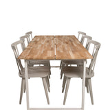 Cirebon Jídelní stůl 200*90cm - Teak / White+Mariette Pinnstol - Ljusgrå_6