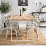 Cirebon Jídelní stůl 200*90cm - Teak / White+Mariette Pinnstol - Ljusgrå_6