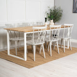 Cirebon Jídelní stůl 200*90cm - Teak / White+Mariette Pinnstol - Ljusgrå_6