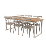 Cirebon Jídelní stůl 200*90cm - Teak / White+Mariette Pinnstol - Ljusgrå_6