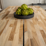 Cirebon Matbord - Svart / Naturträ - 200*90*H75+Velvet Matstol - Svart / Créme _