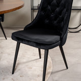 Copenhagen - Jídelní stůl kulatý - Hnědá / Black+Velvet Deluxe Jídelní židle - Černé nohy / Black velvet_4