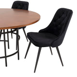 Copenhagen - Jídelní stůl kulatý - Hnědá / Black+Velvet Deluxe Jídelní židle - Černé nohy / Black velvet_4