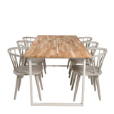 Cirebon Jídelní stůl 200*90cm - Teak / White+Bobby Pinnstol - Ljusgrå _6