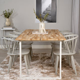 Cirebon Jídelní stůl 200*90cm - Teak / White+Bobby Pinnstol - Ljusgrå _6
