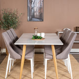 Polar Matbord - Ek-Look / Vit- 180*90*H75 +Leone 2.0 Polar Grey - Bílé nohy _6