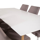 Polar Matbord - Ek-Look / Vit- 180*90*H75 +Leone 2.0 Polar Grey - Bílé nohy _6