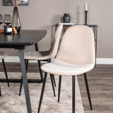 Inca Extentiontable - Černá horní deska / černé nohy + jídelní židle Polar - černé nohy / béžový samet (ersätter 19902-880)_4