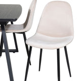 Inca Extentiontable - Černá horní deska / černé nohy + jídelní židle Polar - černé nohy / béžový samet (ersätter 19902-880)_4