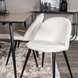 Jídelní stůl Silar - 180 cm - "Wood Look" melamin / černé nohy + sametová jídelní židle manšestr - béžová / černá_6