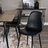 Jídelní stůl Silar - 180 cm - "Wood Look" melamin / černé nohy+jídelní židle Polar - černá / černá_6