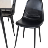 Jídelní stůl Silar - 180 cm - "Wood Look" melamin / černé nohy+jídelní židle Polar - černá / černá_6