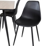 Jídelní stůl Silar - 180 cm - Melamin "Wood Look" / Černé nohy+Polar Plastová jídelní židle - Černé nohy / Černý plast_6