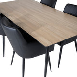 Jídelní stůl Silar - 180 cm - "Wood Look" Melamin / Černé nohy +Comfort - Jídelní židle - Dub/Černá _4