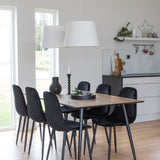 Jídelní stůl Silar - 180 cm - "Wood Look" melamin / černé nohy+jídelní židle Polar Diamond - černé nohy - Black Velvet_6