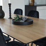 Jídelní stůl Silar - 180 cm - "Wood Look" melamin / černé nohy+jídelní židle Polar Diamond - černé nohy - Black Velvet_6