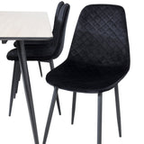 Jídelní stůl Silar - 180 cm - "Wood Look" melamin / černé nohy+jídelní židle Polar Diamond - černé nohy - Black Velvet_6