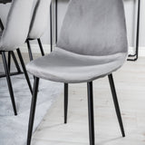 Jídelní stůl Marina - černá deska / černé nohy + jídelní židle Polar - černé nohy / světle šedý samet (ersätter 19902-885)_6