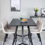 Jídelní stůl Marina - černá deska / černé nohy + jídelní židle Polar - černé nohy / béžový samet (ersätter 19902-880)_6