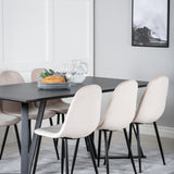 Jídelní stůl Marina - černá deska / černé nohy + jídelní židle Polar - černé nohy / béžový samet (ersätter 19902-880)_6