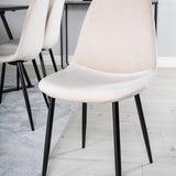 Jídelní stůl Marina - černá deska / černé nohy + jídelní židle Polar - černé nohy / béžový samet (ersätter 19902-880)_6