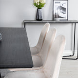 Jídelní stůl Marina - černá deska / černé nohy + jídelní židle Polar - černé nohy / béžový samet (ersätter 19902-880)_6