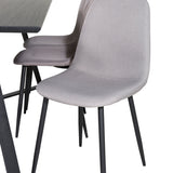 Jídelní stůl Marina - černá deska / černé nohy + židle Polar - šedá látka Černé nohy _6