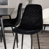 Jídelní stůl Silar - 180 cm - Černý melamin / Černé nohy+Jídelní židle Polar Diamond - Černé nohy - Black Velvet_6