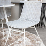 Plaza Kulatý stůl 100 cm - Bílá deska / Bílé nohy+Cirebon Jídelní židle - White Wash_4