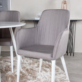 Kulatý stůl Plaza 100 cm - Bílá deska / Bílé nohy + Komfortní židle Polar šedá - Bílé nohy _4