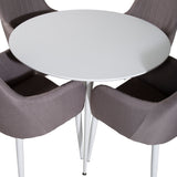 Kulatý stůl Plaza 100 cm - Bílá deska / Bílé nohy + Komfortní židle Polar šedá - Bílé nohy _4
