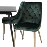 Prodlužovací stůl Silar – černý melamin / černé nohy+velvetová luxusní jídelní židle – zelená / mosaz_4