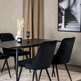 Prodlužovací stůl Silar – černý melamin/černé nohy+velvetová luxusní jídelní židle – černá/černá_4