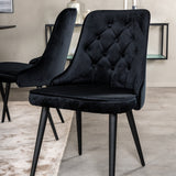 Prodlužovací stůl Silar – černý melamin/černé nohy+velvetová luxusní jídelní židle – černá/černá_4