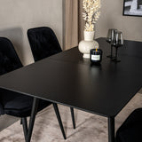 Prodlužovací stůl Silar – černý melamin/černé nohy+velvetová luxusní jídelní židle – černá/černá_4