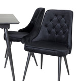 Prodlužovací stůl Silar – černý melamin/černé nohy+velvetová luxusní jídelní židle – černá/černá_4