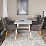 Polar Jídelní stůl 180 cm - Bílá deska / Bílé nohy +Comfort - Jídelní židle - Dub/tmavě šedá _4