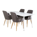 Polar Jídelní stůl 180 cm - Bílá deska / Bílé nohy +Comfort - Jídelní židle - Dub/tmavě šedá _4