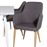 Polar Jídelní stůl 180 cm - Bílá deska / Bílé nohy +Comfort - Jídelní židle - Dub/tmavě šedá _4