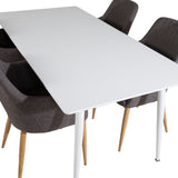 Polar Jídelní stůl 180 cm - Bílá deska / Bílé nohy +Comfort - Jídelní židle - Dub/tmavě šedá _4