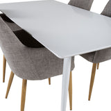 Polar Jídelní stůl 180 cm - Bílá deska / Bílé nohy +Comfort - Jídelní židle - Dub/Světle šedá _4