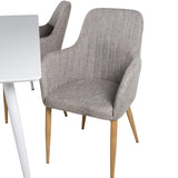 Polar Jídelní stůl 180 cm - Bílá deska / Bílé nohy +Comfort - Jídelní židle - Dub/Světle šedá _4