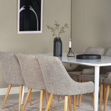 Polar Jídelní stůl 180 cm - Bílá deska / Bílé nohy +Plaza - Jídelní židle - Dub/Světle šedá _6