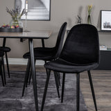 Jídelní stůl Silar - 180 cm - Melamin "Wood Look" / Černé nohy+Polar Jídelní židle - Černé nohy / Black Velvet (ersätter 19902-888)_6