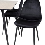 Jídelní stůl Silar - 180 cm - Melamin "Wood Look" / Černé nohy+Polar Jídelní židle - Černé nohy / Black Velvet (ersätter 19902-888)_6