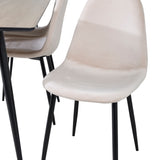 Jídelní stůl Silar - 180 cm - "Wood Look" melamin / černé nohy+jídelní židle Polar- černé nohy / béžový samet (ersätter 19902-880)_6