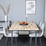 Cirebon Jídelní stůl 200*90cm - Nature / Black+Polar Diamond Jídelní židle - Černé nohy - Grey Velvet_6